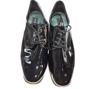 Federico Leone Mens 10 Dress Shoes Black Limited High Polish Laces Oxford